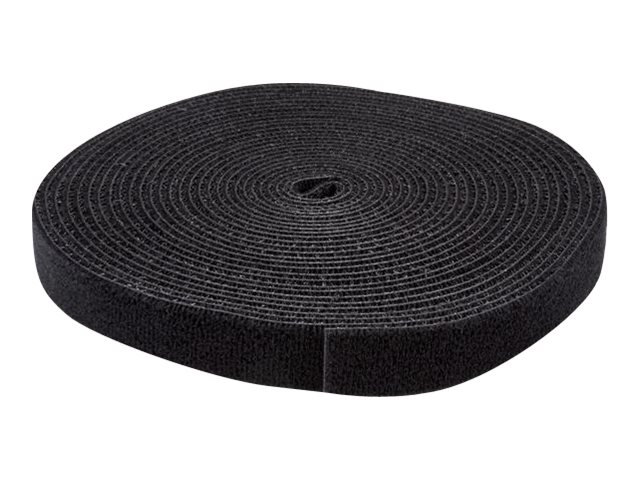 StarTech.com 25ft. Hook and Loop Roll - Cut-to-Size Reusable Cable Ties - Bulk Industrial Wire Fastener Tape - Adjustable Fabric Wraps - Black (HKLP25) - Cable tie roll - 7.62 m - for P/N: CABSHF2POST2, HKLP25BL, HKLP25GN, HKLP25RD, HKLP25YW, RK4OD