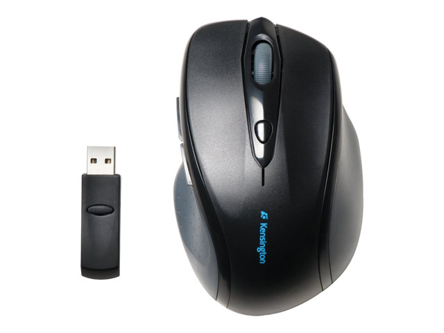 Kensington Pro Fit Full-Size - Mouse - right-handed - optical - 6 buttons - wireless - 2.4 GHz - USB wireless receiver - black