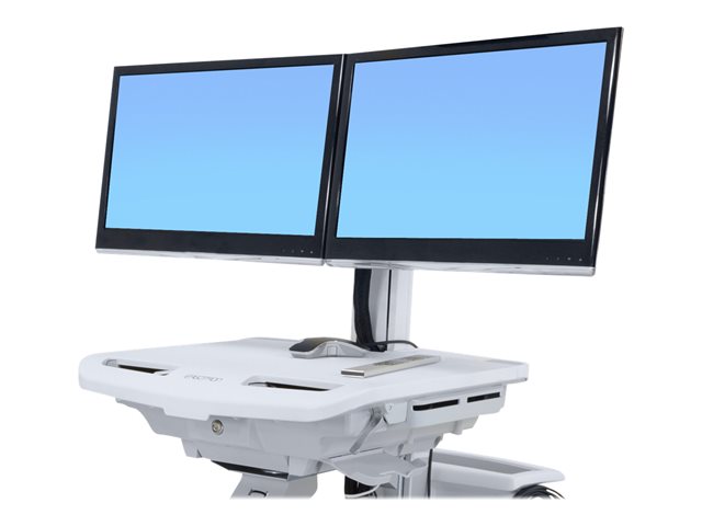Ergotron StyleView - Mounting component (lift engine, hinge bow, 2 VESA adapters, cable management hardware) - side-to-side - for 2 LCD displays - dual monitor kit - white - screen size: up to 24\" - cart mountable