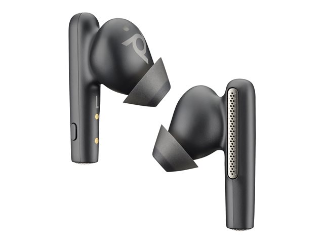 Poly Voyager Free 60+ UC Carbon Black Earbuds +BT700 USB-C Adapter +Touchscreen Charge Case - Replaces Poly SKU 216065-02