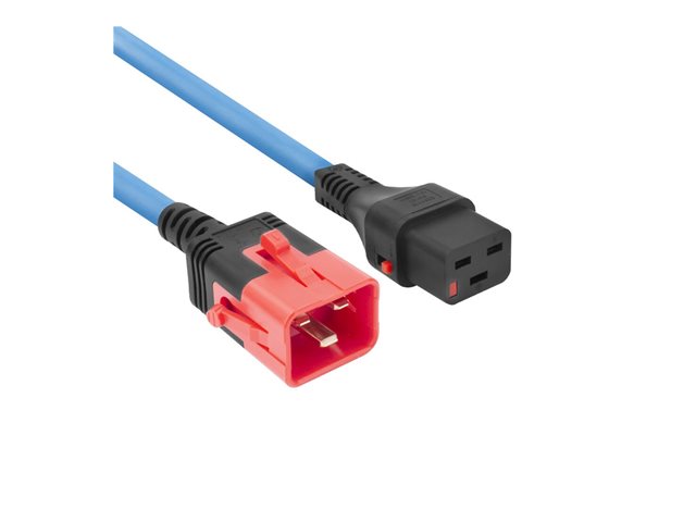 POWERCORD C19L-C20DL BU 3.0M. 1 stk