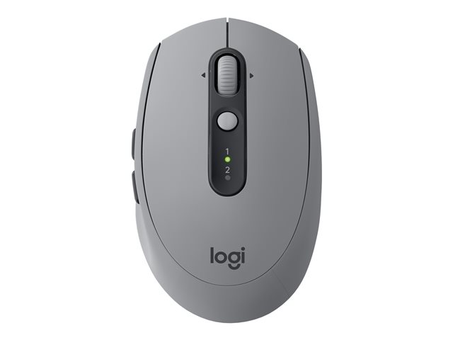 Logitech M590 Silent - Mouse - right-handed - optical - 7 buttons - wireless - Bluetooth, 2.4 GHz - USB wireless receiver - mid grey tonal