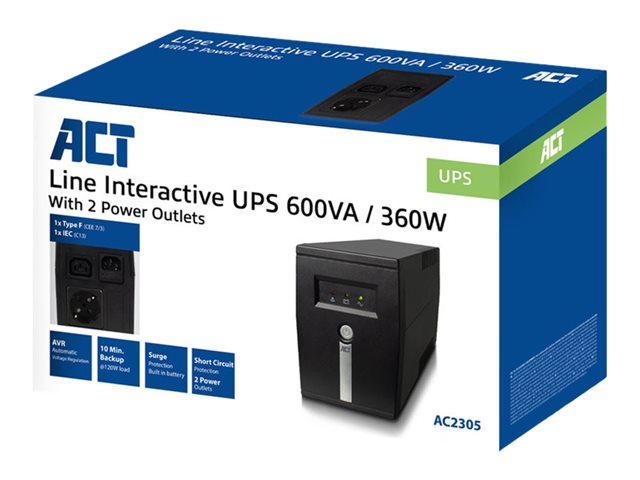 UPS - 240 Volt wisselstroom V - 600 VA - uitgangen: 2