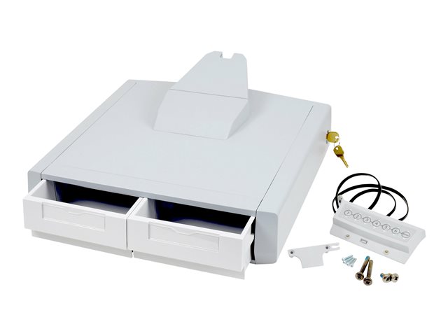 Ergotron StyleView SV43 Series Primary Double - Mounting component (2 drawers module) - lockable - medical - grey, white - cart mountable - Nickel Metal Hydride