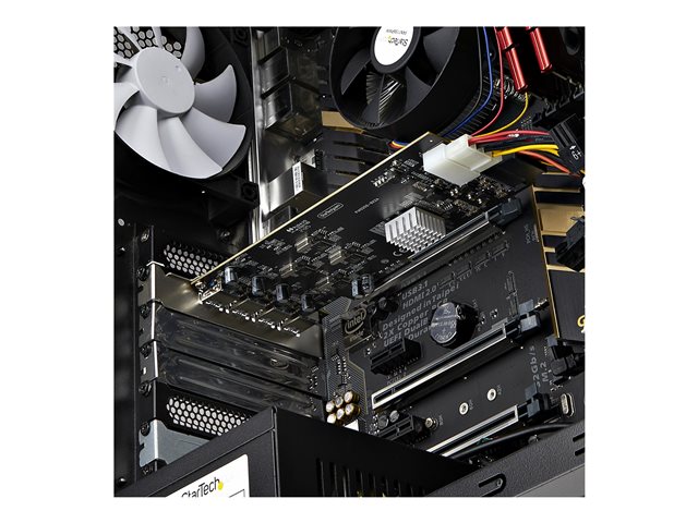 StarTech.com 4-Port USB-A PCIe Card, USB 3.2 5Gbps, 4x USB Controllers - USB adapter - PCIe 2.0 x4 - USB 3.2 Gen 1 x 4 - black - for P/N: FCREADMICRO3V2, USB315AC1M, USB3S2SAT3CB