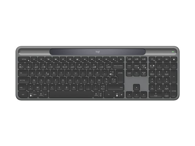 Logitech Signature Slim Solar+ K980 - Keyboard - full size - wireless - Bluetooth LE - AZERTY - French - key switch: scissor switches - graphite
