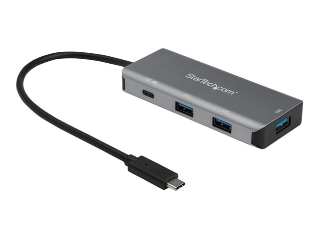 StarTech.com 4 Port USB C Hub (10Gbps) to 3x USB-A & 1x USB-C, 100W Power Delivery Passthrough Charging, Compact/Portable USB 3.1 Gen 2/USB 3.2 Gen 2 Type C Laptop Adapter, Works w/ TB3 - Windows/macOS/Linux - Hub - 1 x USB-C + 3 x USB 3.1 - desktop - for P/N: PEXUSB321C