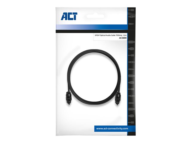 Digitale audiokabel (optisch) - SPDIF - TOSLINK male naar TOSLINK male - 1.2 m - glasvezel - zwart