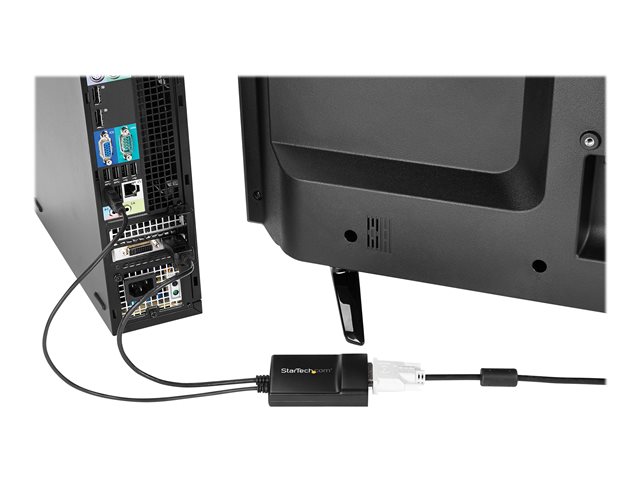 StarTech.com DisplayPort to DVI Adapter - Dual-Link - Active DVI-D Adapter for Your Monitor / Display - USB Powered - 2560x1600 (DP2DVID2) - DisplayPort / DVI adapter - DisplayPort, USB (power only) (M) to DVI-D (F) latched - USB 2.0 / DisplayPort 1.2 - 37 cm - active, USB power, 2560 x 1600 (WQXGA) support - black