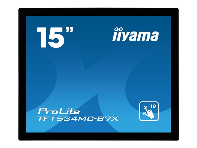 iiyama ProLite TF1534MC-B7X - LED monitor - 15\" - open frame - touchscreen - 1024 x 768 - TN - 370 cd/m² - 700:1 - 8 ms - HDMI, VGA, DisplayPort - black