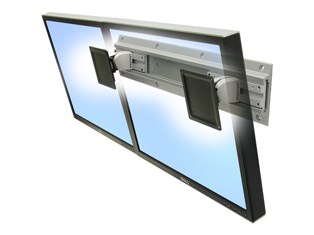 Ergotron Neo-Flex - Mounting kit (2 pivots, wall track 26\", 2 rack mount brackets) - low profile - for 2 LCD displays - grey, black - screen size: up to 24\" - wall-mountable