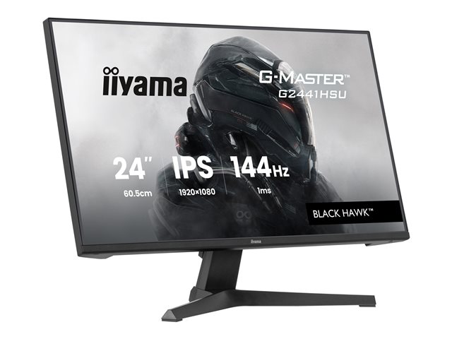 24\"WIDE LCD, G-Master Black Hawk, 1920 x 1080, 144 Hz IPS panel, LED Bl., Freesync,  USB-Hub(2xOut v2.0), 350 cd/m², 1500:1 Static Contrast, 80.000.000:1 ACR, Speakers, DisplayPort, HDMI, 1ms(MPRT), Black Tuner (23,8\"VIS)