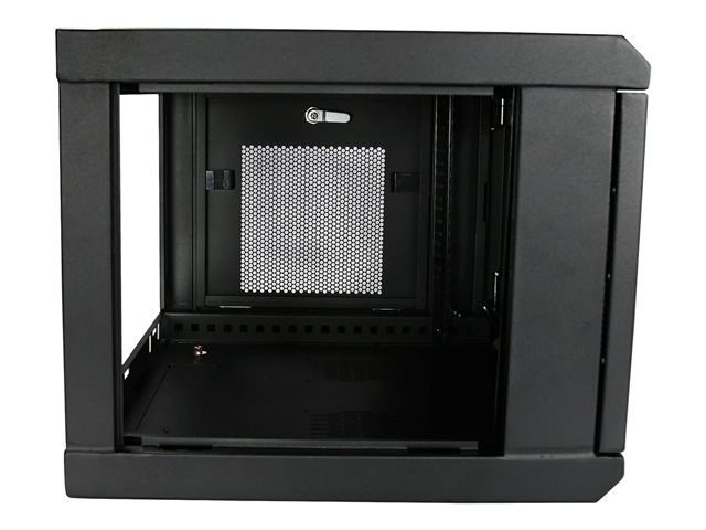 StarTech.com 2 Post 6U 19\" Wall Mount Network Cabinet, 15\" Deep Locking IT Switch Depth Enclosure, Vented Computer/Electronics Equipment Data Rack with Shelf & Hook & Loop Tape /Assembled - 19 Inch Wall Cabinet (RK616WALM) - Rack enclosure cabinet - wall mountable - black - 6U