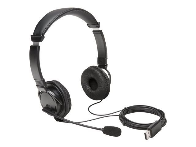 Kensington USB Hi-Fi Headphones with Mic - Headset - on-ear - wired - USB-A - black