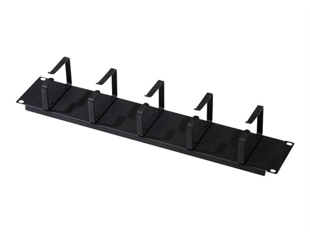2U CABLE MANAGEMENT PANEL 5X CABLE RINGS 85X60 MM COLOR BLACK (RAL 9005)