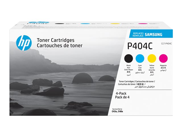 Samsung CLT-P404C - 4-pack - black, yellow, cyan, magenta - original - toner cartridge (SU365A) - for Samsung CLX-3302, 3303, 3304, 3307, Xpress SL-C432, C433, C462, C463, C467, C482, C483