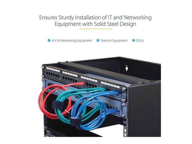 StarTech.com 14U Wall Mount Rack, 19\" Wall Mount Network Rack, 14 inch Deep (Low Profile), Wall Mounting Patch Panel Bracket for Network Switches, IT Equipment, 77lb (35kg) Capacity - Network Equipment Rack (RACK-14U-14-BRACKET) - Network device mounting bracket - wall mountable - black - 14U - 19\"
