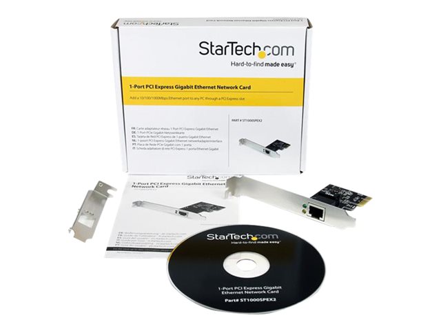 StarTech.com 1 Port PCIe Gigabit Network Server Adapter NIC Card - Dual Profile - Gigabit Desktop Adapter REV E Intel 6 Chip support (ST1000SPEX2) - Network adapter - PCIe low profile - Gigabit Ethernet - for P/N: ET91000SM10, ET91000SM20