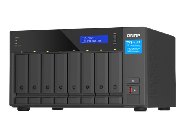QNAP TVS-H874 - NAS server - 8 bays - SATA 6Gb/s - RAID JBOD, RAID 0, 1, 5, 6, 10, 50, 60, RAID TP - RAM 32 GB - Gigabit Ethernet / 2.5 Gigabit Ethernet - iSCSI support