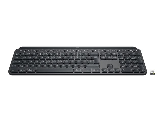 Logitech MX Keys - Keyboard - backlit - wireless - Bluetooth, 2.4 GHz - QWERTY - US International - graphite