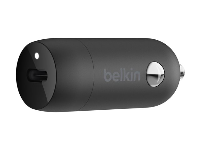 Belkin BoostCharge - Car power adapter - 30 Watt - 3 A - Fast Charge, Power Delivery 3.1 (24 pin USB-C) - black