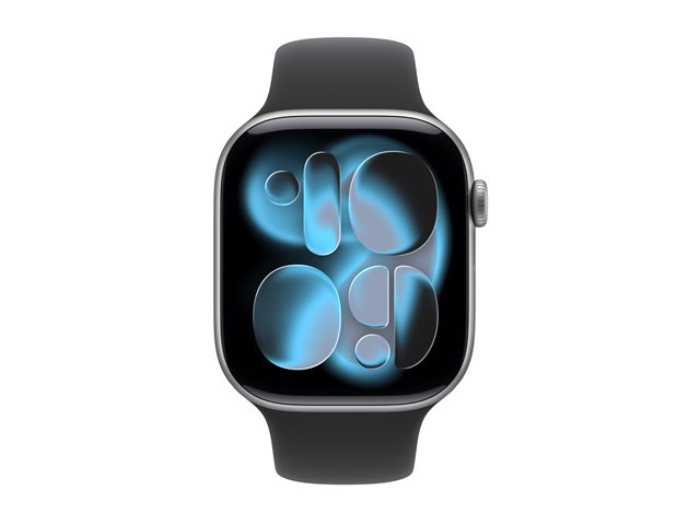 Apple Watch Series 11 GPS 46mm Space Grey Aluminium Case with Black Sport Band - S/M