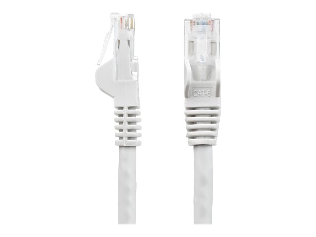 StarTech.com 100ft CAT6 Ethernet Cable, 10 Gigabit Snagless RJ45 650MHz 100W PoE Patch Cord, CAT 6 10GbE UTP Network Cable w/Strain Relief, White, Fluke Tested/Wiring is UL Certified/TIA - Category 6 - 24AWG (N6PATCH100WH) - Patch cable - RJ-45 (M) to RJ-45 (M) - 30.5 m - UTP - CAT 6 - snagless - white