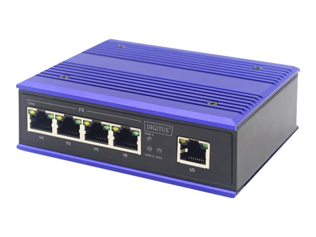 INDUSTRIAL 5-PORT FAST ETHERNET SWITCH DIN RAIL EXTENDED TEMP. RANGE