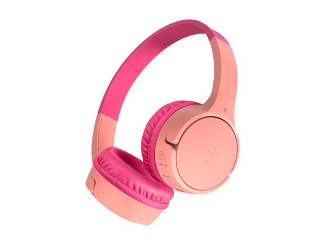 Belkin SoundForm Mini - Headphones with mic - on-ear - Bluetooth - wireless, wired - 3.5 mm jack - pink