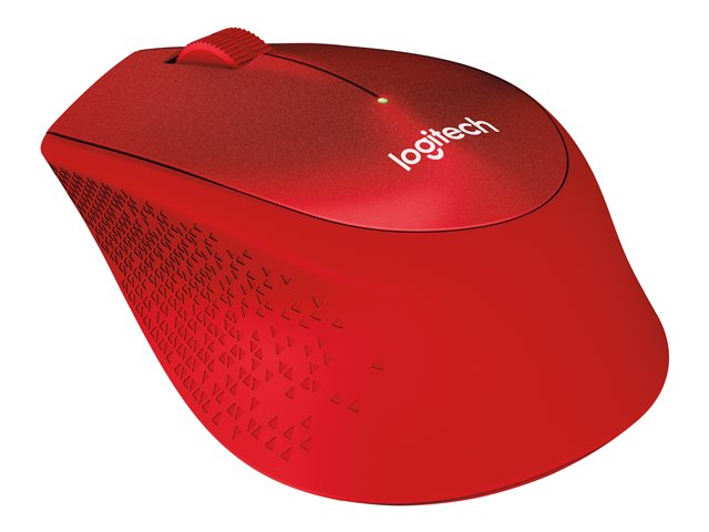 Logitech M330 SILENT PLUS - Mouse - 3 buttons - wireless - 2.4 GHz - USB wireless receiver - red