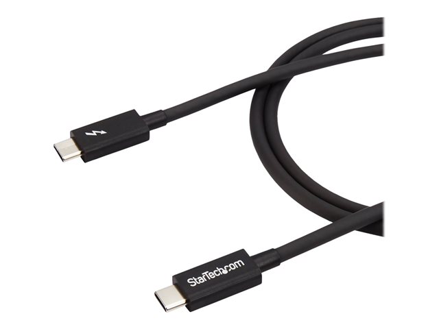 StarTech.com 1m (3.3ft) Thunderbolt 3 Cable, 20Gbps, 100W PD, 4K Video, Thunderbolt-Certified, Compatible w/ TB4/USB 3.2/DisplayPort - Thunderbolt cable - 24 pin USB-C (M) to 24 pin USB-C (M) - Thunderbolt 3 / USB / DisplayPort - 1 m - black - for P/N: CDP2HDUACP, CDP2HDUACPW, PEXUSB321C