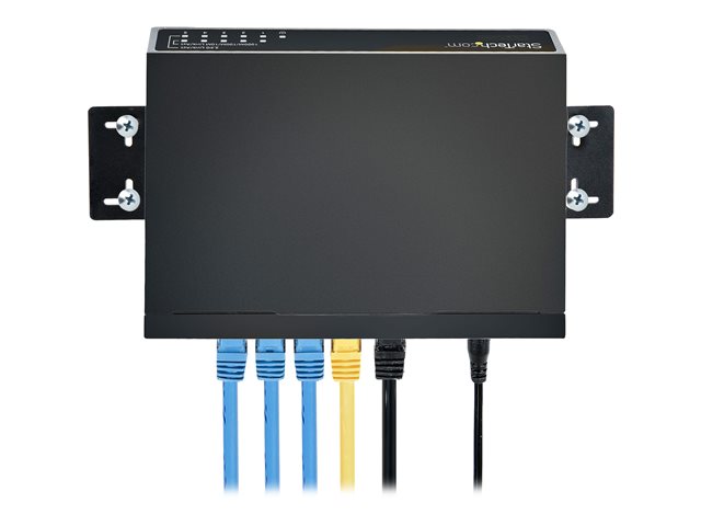 StarTech.com Unmanaged 2.5G Switch, 5 Port Gigabit Switch, 2.5GBASE-T Unmanaged Ethernet Switch, Ethernet Splitter, Din Rail or Wall Mount, Multi-Gigabit, All-Metal, Auto-MDIX, 9K Jumbo - 2.5 Gb Network Switch - Switch - unmanaged - 5 x 10/100/1000/2.5G - wall-mountable, desktop - DC power
