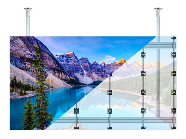B-TECH System X BT93INFWP-C-5X5 - Mounting kit (ceiling mount) - open frame - for 5x5 dvLED video wall - chrome, silver - ceiling mountable