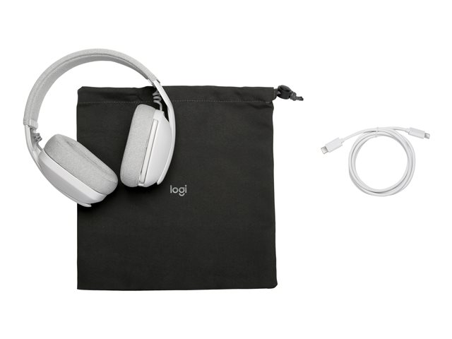 Logitech Zone Vibe 100 - Headset - full size - Bluetooth - wireless - off-white