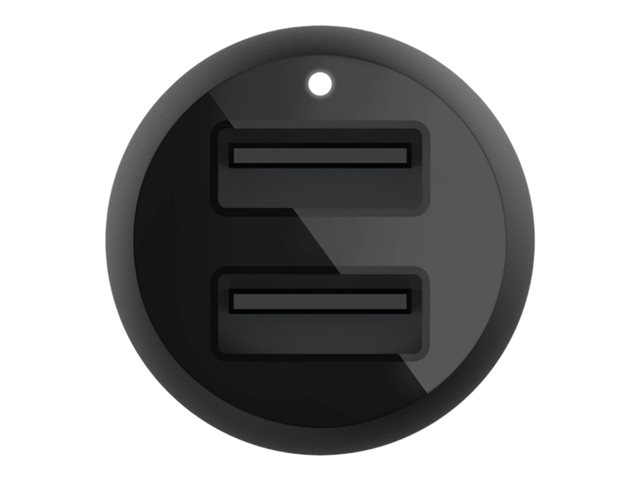 Belkin BoostCharge Dual Charger - Car power adapter - 24 Watt - 4.8 A - 2 output connectors (USB) - black