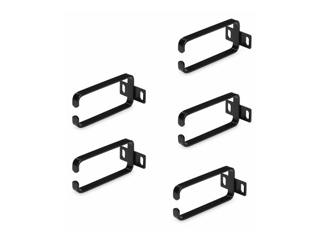 StarTech.com 5-Pack 1U Vertical Cable Management D-Ring Hooks, Cable Manager For 19\" Server Racks/Cabinets, Network Rack Wire Organizers, Cable Guide Rings - Cable management ring (vertical) - black - 1U (pack of 5)