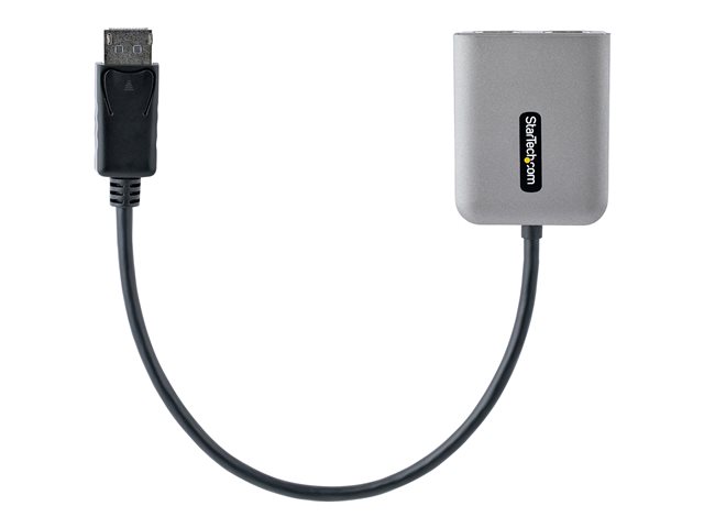 StarTech.com DP to Dual HDMI MST HUB, Dual HDMI 4K 60Hz, DisplayPort Multi Monitor Adapter with 1ft (30cm) Cable, DP 1.4 Multi Stream Transport Hub, DSC | HBR3, DP to 2x HDMI Ports - DP to HDMI Splitter (MST14DP122HD) - Adapter - DisplayPort male to HDMI female - grey