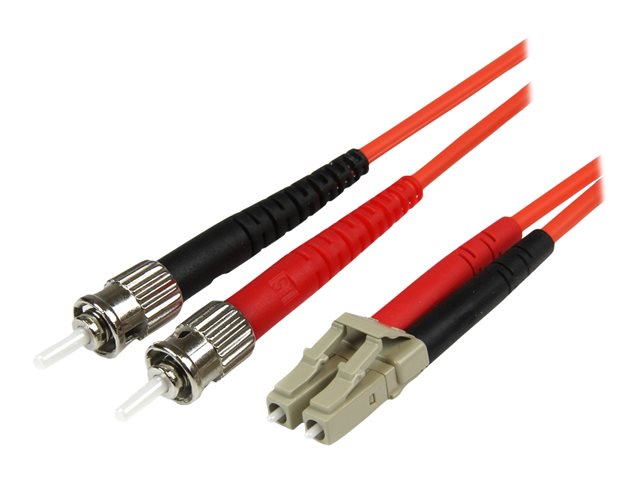 StarTech.com 5m Fiber Optic Cable - Multimode Duplex 50/125 - LSZH - LC/ST - OM2 - LC to ST Fiber Patch Cable - Patch cable - ST multi-mode (M) to LC multi-mode (M) - 5 m - fibre optic - duplex - 50 / 125 micron - OM2 - molded - orange - for P/N: MCM1110MMLC