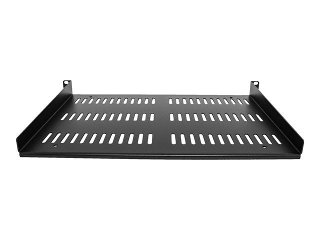 StarTech.com 1U Vented Server Rack Cabinet Shelf, 12in Deep Fixed Cantilever Tray, Rackmount Shelf for 19\" AV/Data/Network Equipment Enclosure w/ Cage Nuts & Screws, 55lbs Weight Capacity - 1U Network Rack Shelf - Rack shelf - black - 1U - 19\"