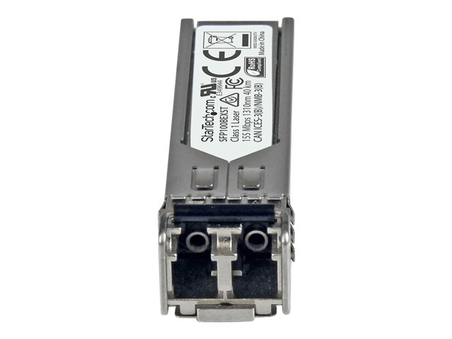 StarTech.com MSA Uncoded Compatible SFP Module, 100BASE-EX, 100MbE Single Mode (SMF) Fiber Optic Transceiver, 100Mb Ethernet SFP, LC Connector, 40km, 1310nm, DDM, Mini GBIC Module, 100Mbps - Lifetime Warranty (SFP100BEXST) - SFP (mini-GBIC) transceiver module - 100Mb LAN - 100Base-EX - LC single-mode - up to 40 km - 1310 nm