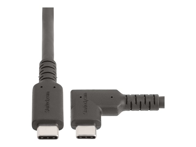 StarTech.com 6ft (2m) Rugged Right Angle USB-C Cable, USB 3.2 Gen 1 (5 Gbps), USB C to C Data Transfer Cable, 4K 60Hz DP Alt Mode, 100W Power Delivery - 90 Degree USB-C Cable (RUSB315CC2MBR) - USB cable - 24 pin USB-C (M) straight to 24 pin USB-C (M) right-angled - USB 3.2 Gen 1 - 2 m - rugged, 4K60Hz support - black