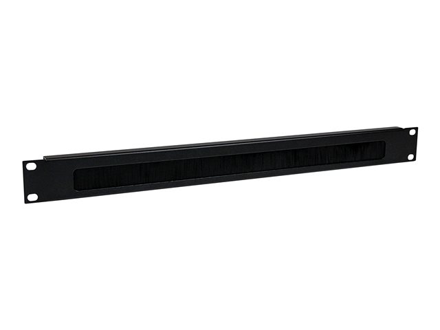 StarTech.com 1U High-density Brush Strip Cable Management Panel - Sturdy Steel Horizontal Data Centre Cable Management Panel (CMBRUSH1U) - Rack cable management panel - black - 1U - 19\" - for P/N: RACK-18U-20-WALL-OA, RACK-21U-20-WALL-OA, RACK-24U-20-WALL-OA, RK12OD2, RK3236BKF