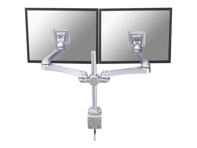 Neomounts FPMA-D930D - Mounting kit - full-motion - for 2 LCD displays - silver - screen size: 10\"-30\" - clamp mountable, desk-mountable