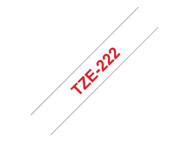 Brother TZe-222 - Red on white - Roll (0.9 cm x 8 m) 1 cassette(s) laminated tape - for Brother PT-P750, P950, P-Touch PT-E310, P-Touch Cube PT-P300, P-Touch Cube Pro PT-P910
