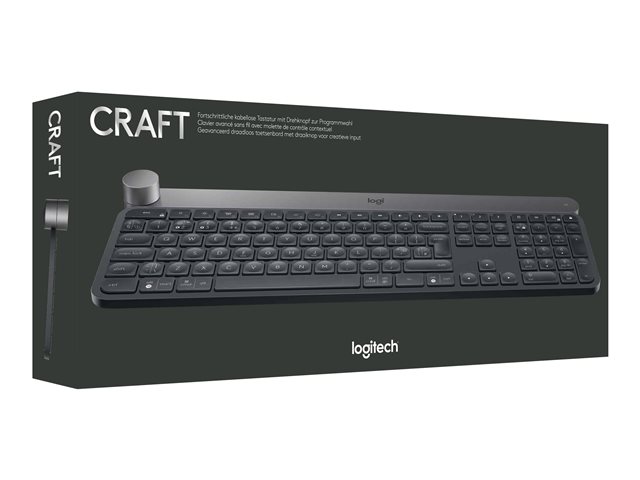 Logitech Craft Advanced with Creative Input Dial - Keyboard - backlit - Bluetooth, 2.4 GHz - Swiss