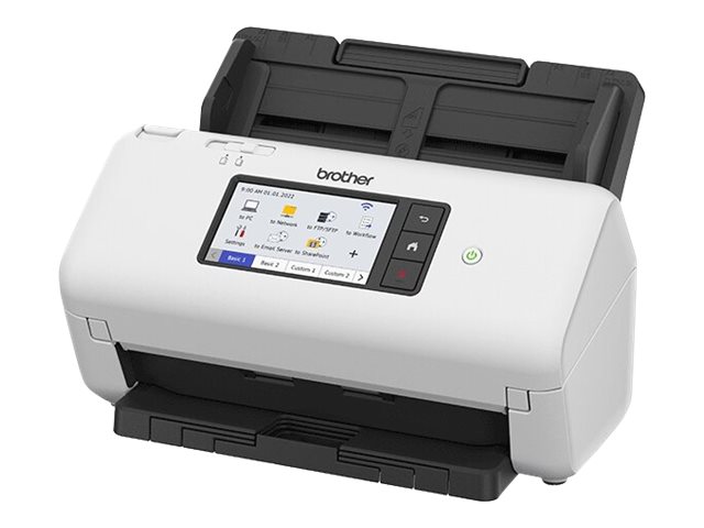 Brother ADS-4700W - Document scanner - Dual CIS - Duplex - A4 - 600 dpi x 600 dpi - up to 40 ppm (mono) / up to 40 ppm (colour) - ADF (80 sheets) - up to 6000 scans per day - USB 3.0, Gigabit LAN, Wi-Fi(n), USB 2.0 (Host)