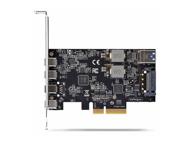 StarTech.com 5-Port USB PCIe Card, USB 3.2 10Gbps, PCI Express Card with 4x USB-C Ports, 1x USB-A Internal Port, USB PCIe Controller Card, Windows/macOS/Linux - USB adapter - PCIe 3.0 x4 - USB-C 3.2 Gen 1 x 4 + USB 3.2 Gen 1 x 1 - black