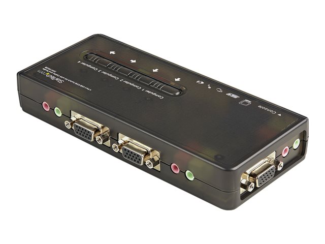 StarTech.com 4 Port Black USB KVM Switch Kit with Cables and Audio - desktop KVM Switch - VGA KVM Switch - USB KVM Switch 4 Port (SV411KUSB) - KVM / audio switch - 4 x KVM / audio - 1 local user - desktop