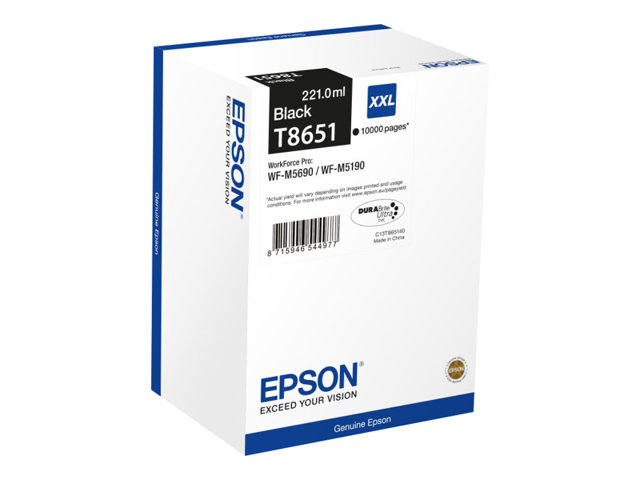 Epson T8651 - Black - original - ink refill - for WorkForce Pro WF-M5190DW, WF-M5190DW BAM, WF-M5690DWF