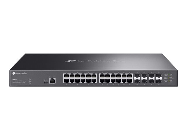 SX3832Omada 24-Port 10GBASE-T L2+ Managed Switch with 8 10GE SFP+ Slots24× 10 Gbps RJ45 ports8× 10 Gbps SFP+ slots enable high-b